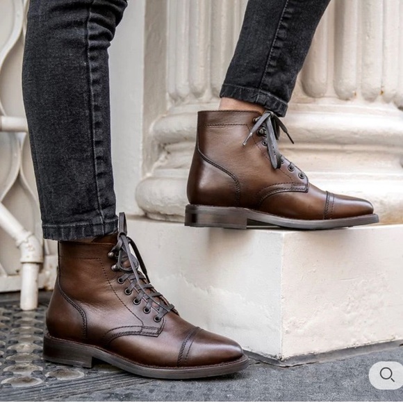 Thursday Boot Company Captain 6.5 brown burgundy Moto Mid calf Leather Boots - Picture 4 of 10